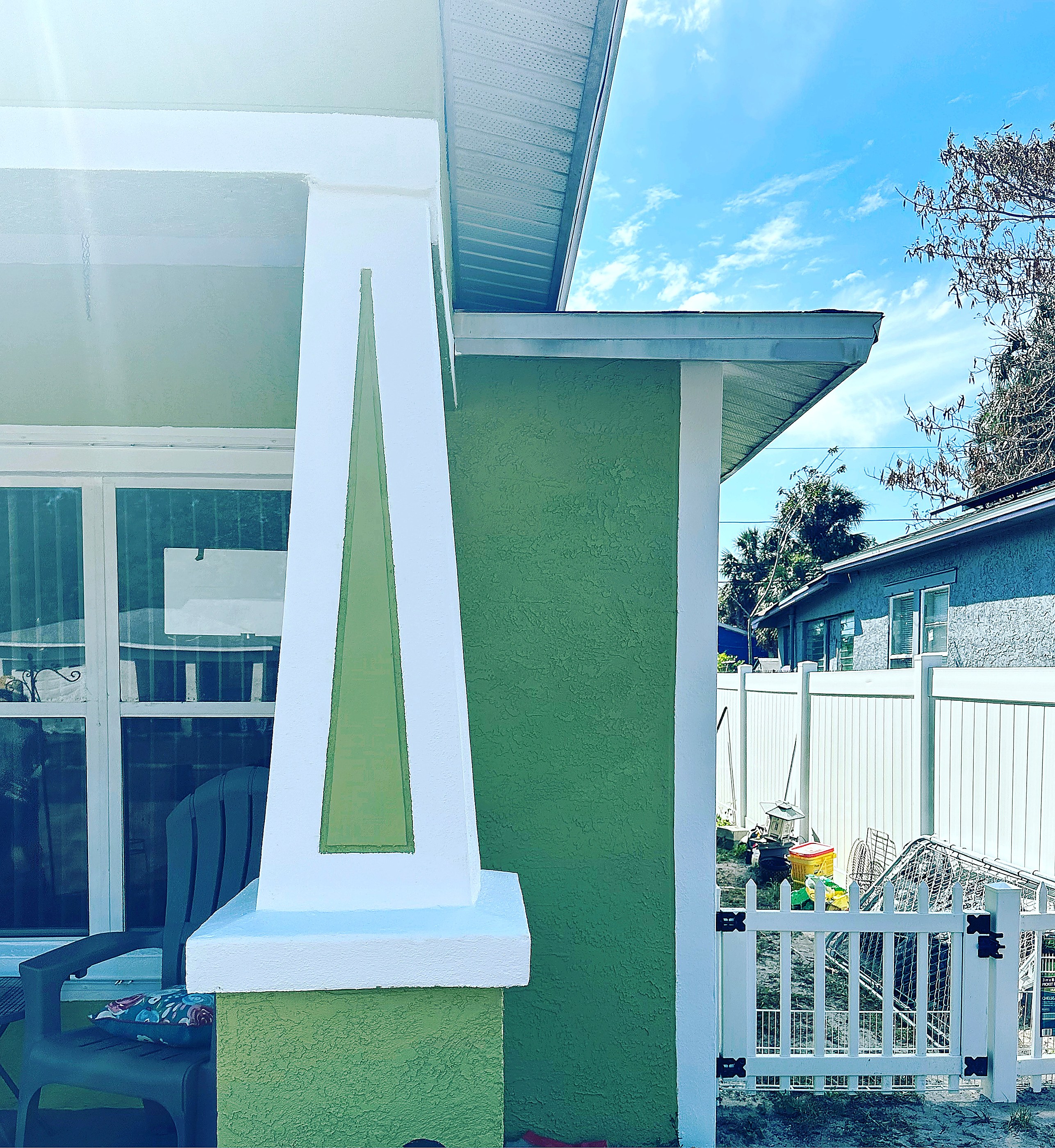 Green column exterior